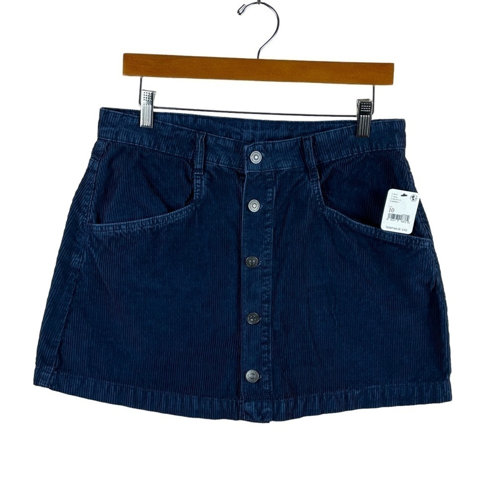 Free People Ray Corduroy Button-up Mini Skirt